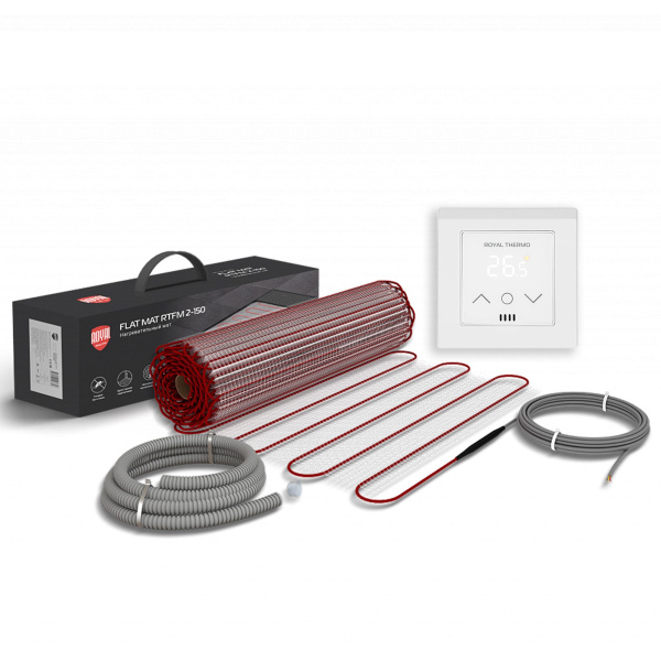 Мат нагревательный Royal Thermo Flat Mat RTFM 2-150-3 с терморегулятором RTS-16