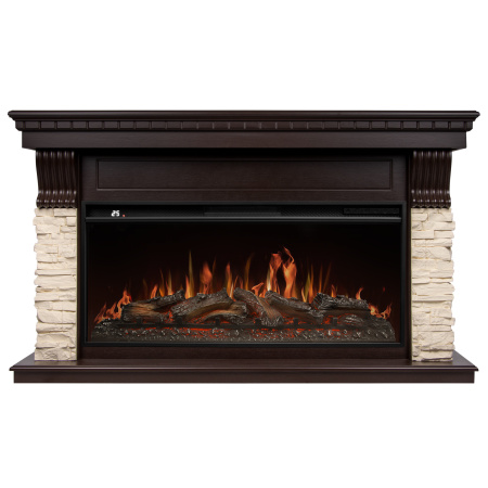 Портал Firelight Michigan 40 камень молочный, шпон темный дуб