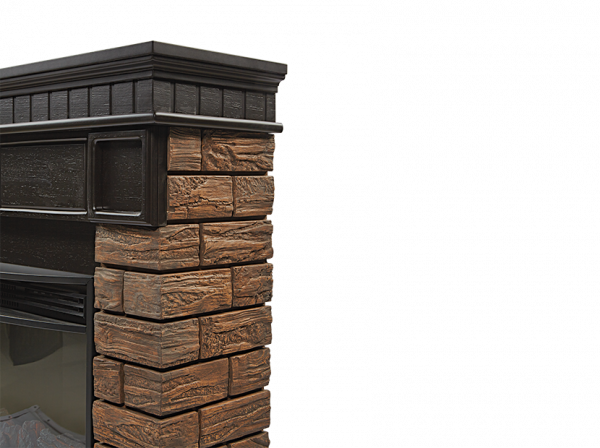 Портал Firelight Bricks Wood 25 камень темный, шпон венге